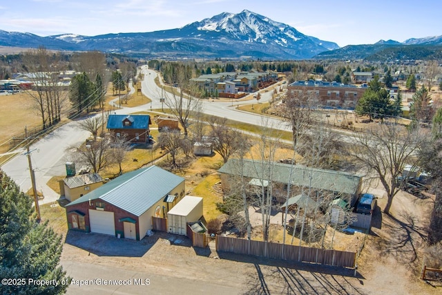 aerial view with a mountain view