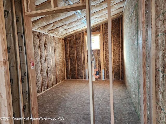 misc room featuring lofted ceiling