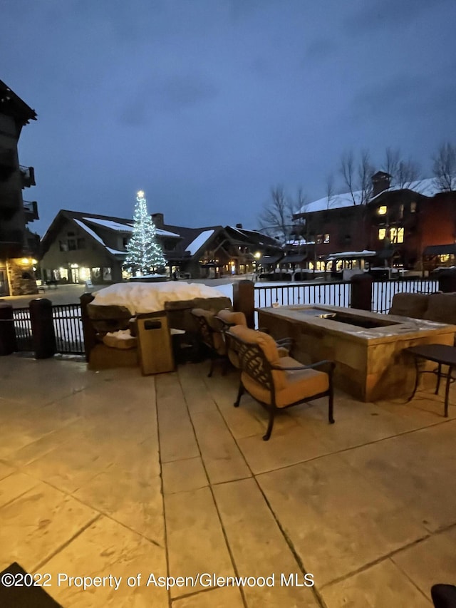 view of patio with exterior bar and an outdoor hangout area