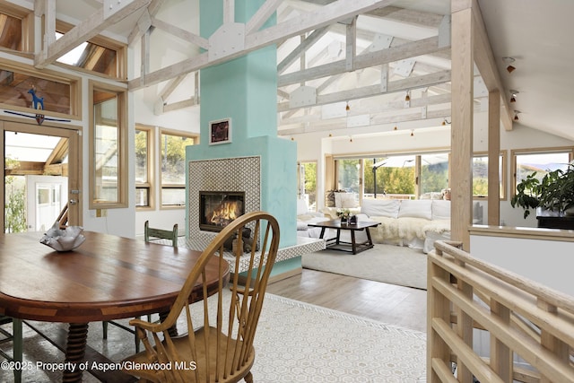 sunroom / solarium with beamed ceiling and plenty of natural light