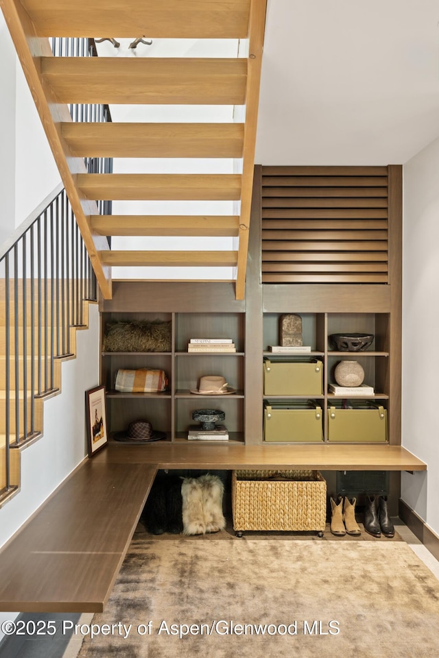 411 Wood Rd Unit 10, Snowmass Village, CO 81615 - stairs featuring baseboards and carpet floors