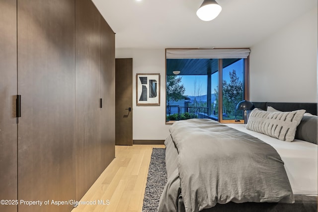 411 Wood Rd Unit 10, Snowmass Village, CO 81615 - bedroom featuring light wood-style floors and floor to ceiling windows