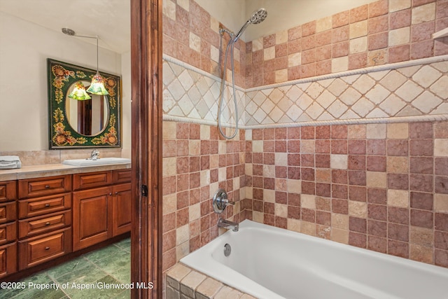 845 Hillcrest Dr, Basalt, CO 81621 - bathroom featuring tiled shower / bath combo and vanity