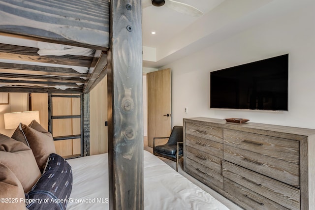 bedroom with recessed lighting