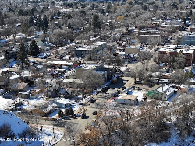 view of snowy aerial view