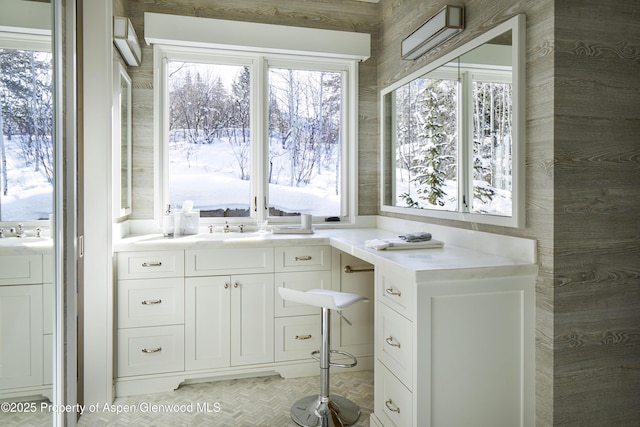 bathroom featuring a sink and a wealth of natural light