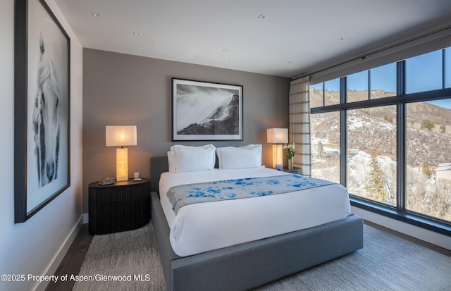 bedroom with hardwood / wood-style floors