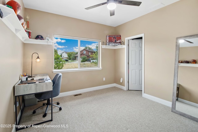 1783 Anvil View Ave, Rifle, CO 81650 - carpeted office space with a ceiling fan and baseboards