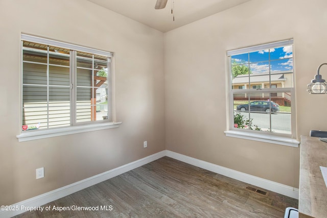 1783 Anvil View Ave, Rifle, CO 81650 - empty room with wood finished floors and a ceiling fan