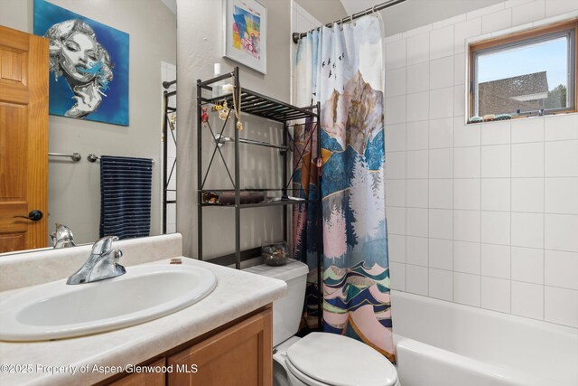 287 Southside Dr, Basalt, CO 81621 - bathroom with vanity, toilet, and shower / bath combo