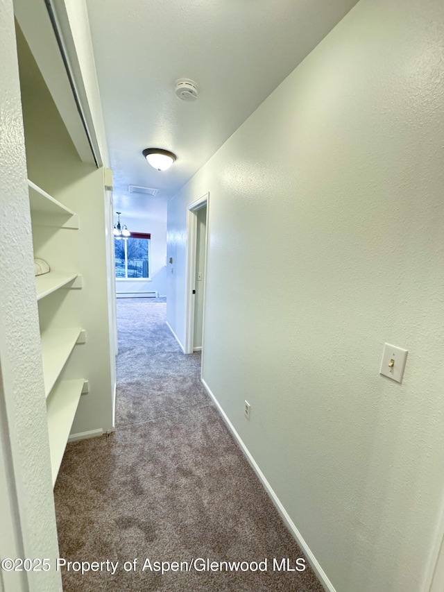 corridor featuring carpet flooring