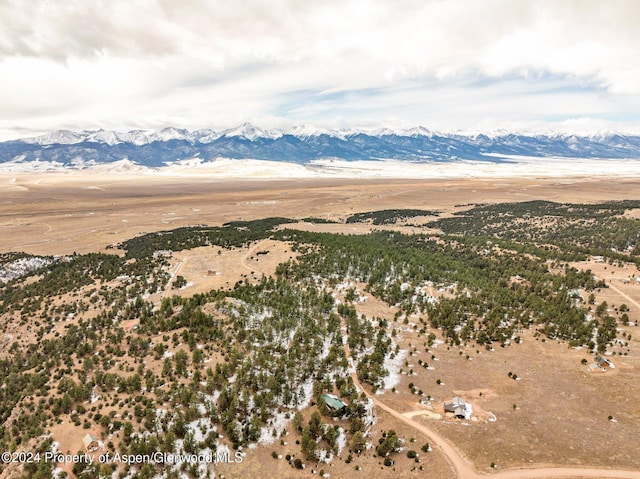 bird's eye view with a mountain view