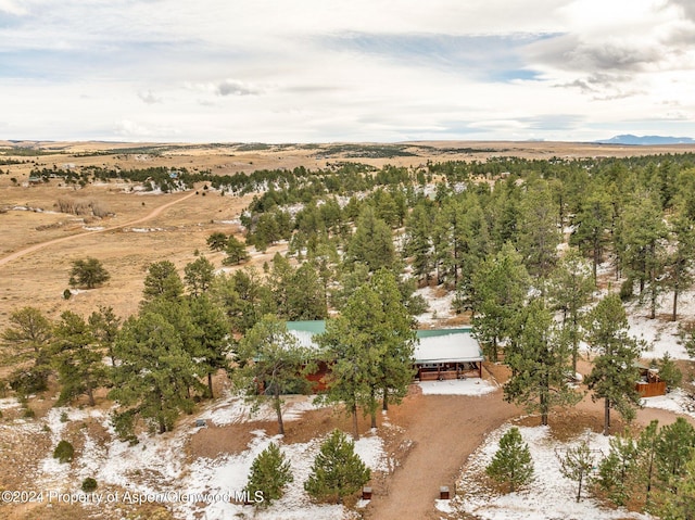 bird's eye view featuring a mountain view and a rural view