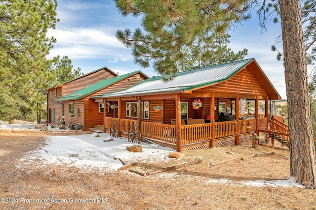 exterior space with covered porch