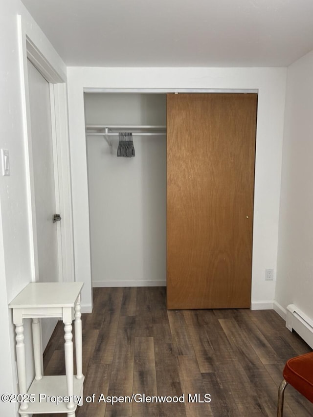 closet with a baseboard radiator