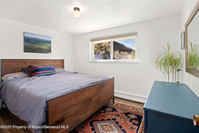 bedroom with baseboard heating