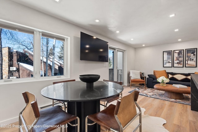 dining area featuring light hardwood / wood-style floors