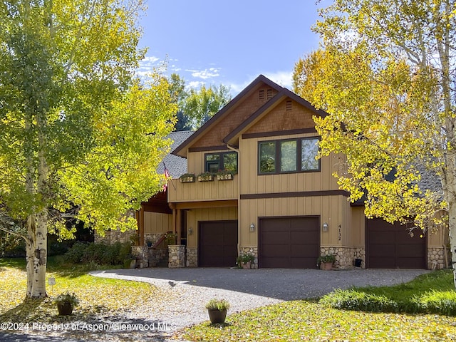 craftsman-style house with a garage