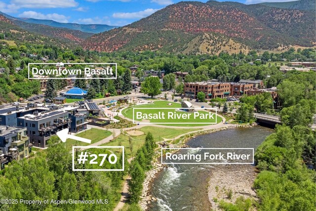 22860 Two Rivers Rd # 270, Basalt, CO 81621 - aerial view of a water and mountain view