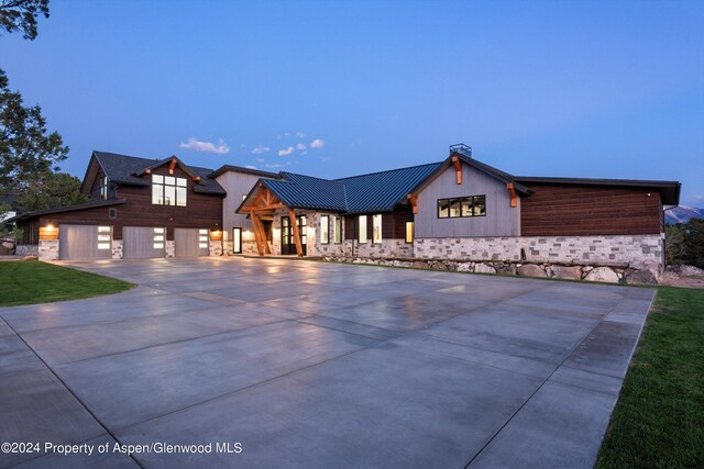 view of modern inspired farmhouse