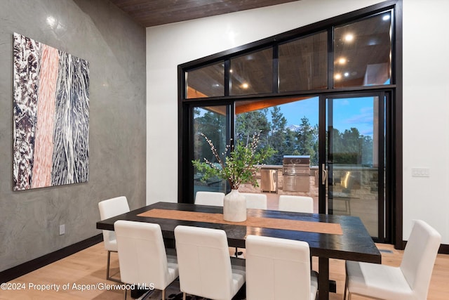 dining room featuring light hardwood / wood-style floors