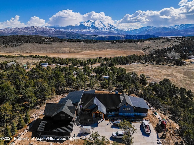 aerial view with a mountain view