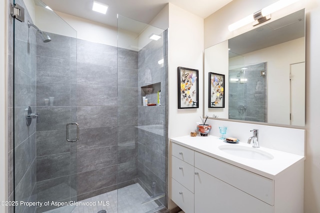 102 Evans Rd Unit 104, Basalt, CO 81621 - full bathroom with a shower stall and vanity