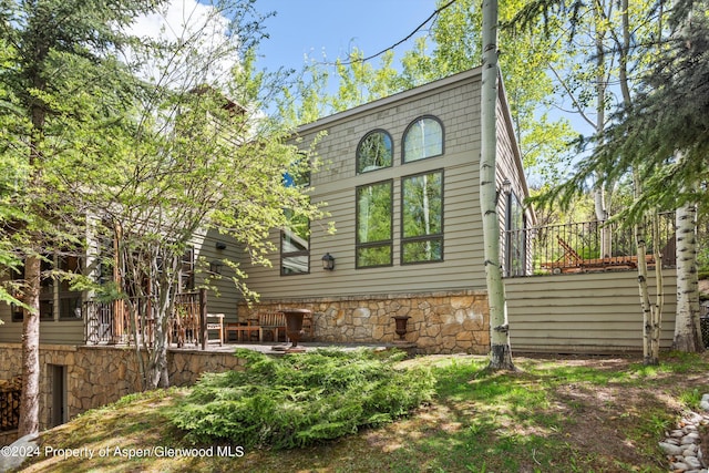 back of house with a patio area