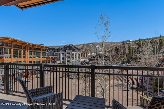 balcony with a mountain view