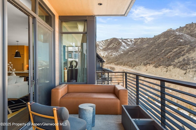 balcony with a mountain view