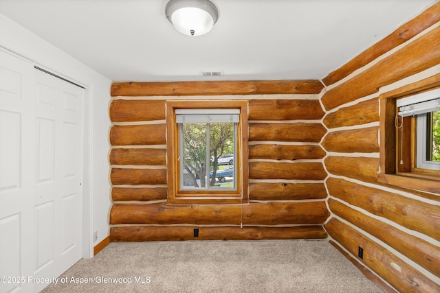 1116 Walz Ave, Glenwood Springs, CO 81601 - spare room with rustic walls, healthy amount of natural light, carpet, and baseboards