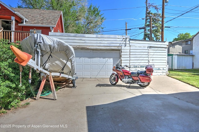 view of garage