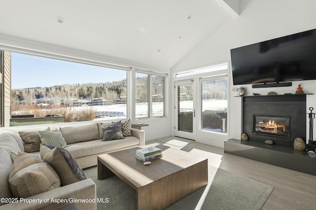 interior space with vaulted ceiling