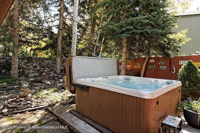 311 Midland Ave, Aspen, CO 81611 - view of patio with a hot tub