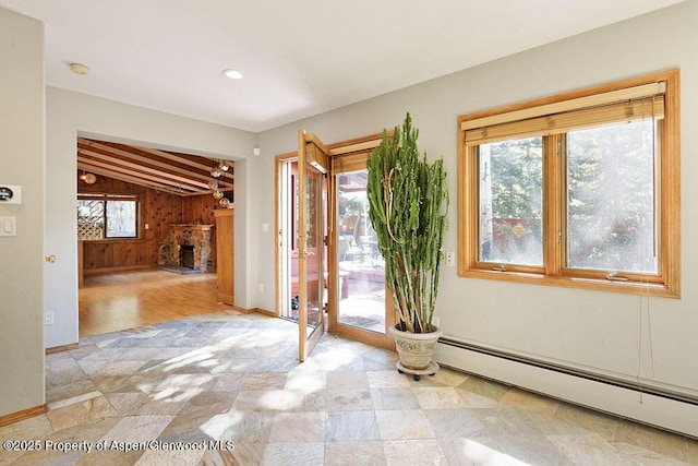 311 Midland Ave, Aspen, CO 81611 - spare room featuring baseboard heating, a smoke detector, baseboards, and recessed lighting