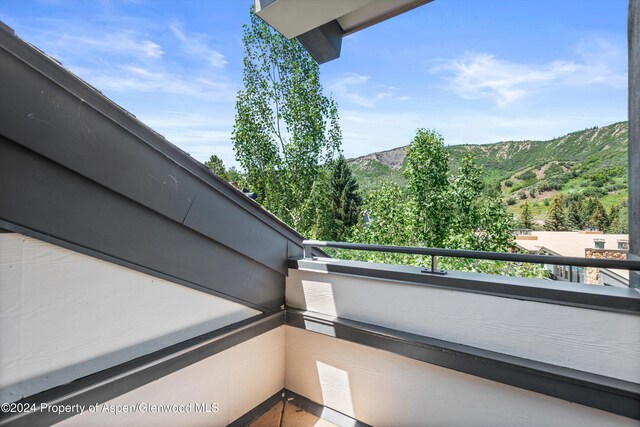 balcony with a mountain view