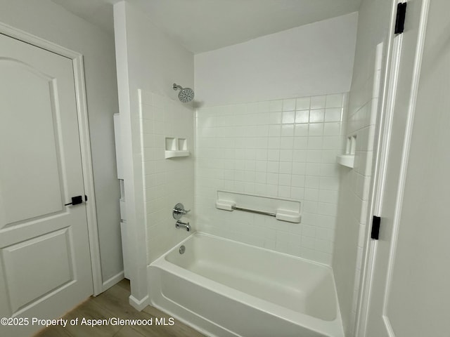 3102 Elk Ln, Basalt, CO 81621 - bathroom with wood finished floors and bathtub / shower combination
