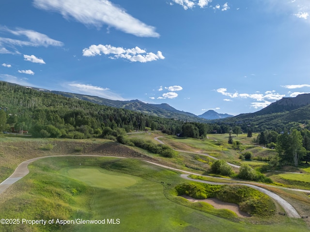 52 Harleston Grn Unit 38, Snowmass Village, CO 81615 - view of mountain backdrop featuring a forest and a golf club