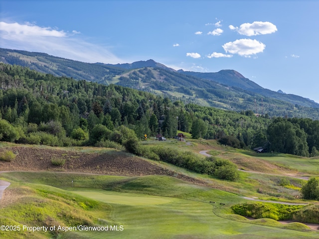 52 Harleston Grn Unit 38, Snowmass Village, CO 81615 - view of mountain backdrop with a forest and a local golf course