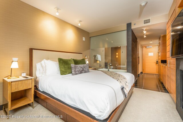 view of tiled bedroom