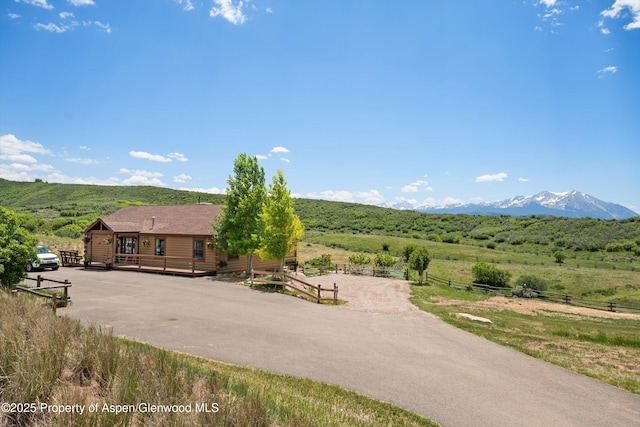 248 Basalt Mountain Dr, Carbondale, CO 81623 - view of front of property with a deck with mountain view and a view of countryside