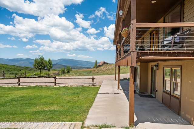 248 Basalt Mountain Dr, Carbondale, CO 81623 - view of grassy yard with a mountain view and a patio area