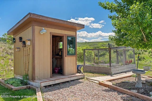248 Basalt Mountain Dr, Carbondale, CO 81623 - view of shed featuring a garden