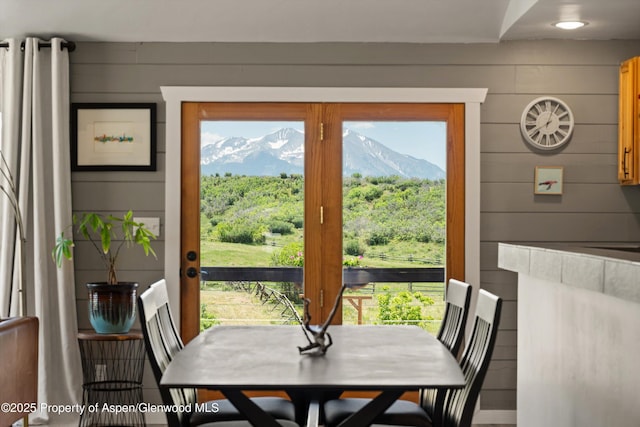 248 Basalt Mountain Dr, Carbondale, CO 81623 - dining area featuring a mountain view and a view of trees