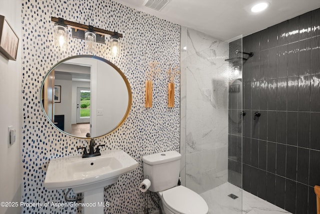 248 Basalt Mountain Dr, Carbondale, CO 81623 - full bathroom featuring tile walls and walk in shower