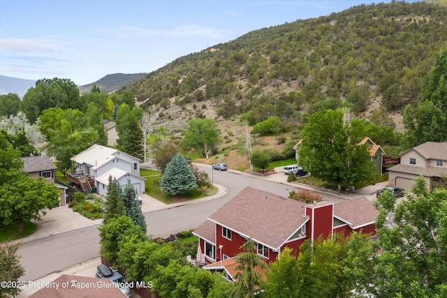 309 Deer Run, Carbondale, CO 81623 - aerial view of residential area with a mountain backdrop and a forest
