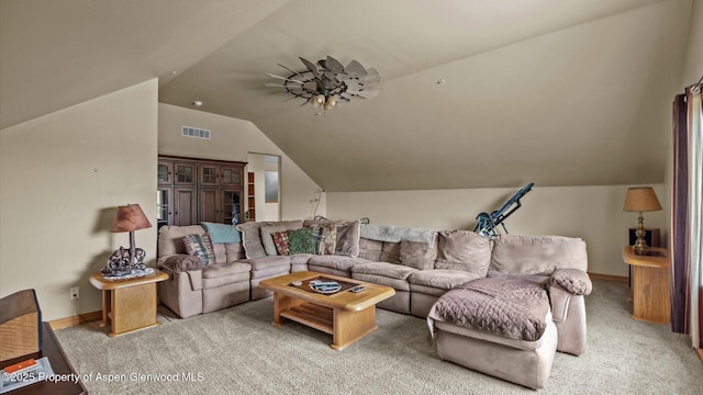 83 Native Springs Dr, Rifle, CO 81650 - living area featuring lofted ceiling and carpet