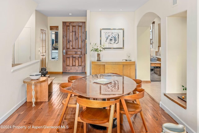 dining room featuring light wood-type flooring