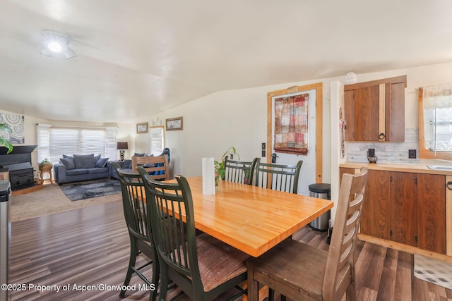 1618 Barclay St, Craig, CO 81625 - dining space featuring dark wood-style floors, plenty of natural light, and lofted ceiling