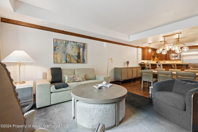 415 E Dean St B, Week 26, St, Aspen, CO 81611 - living room with a chandelier
